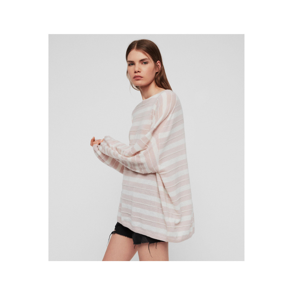 ALL SAINTS Cassia Stripe Boat Neck Sweater Size Large $165